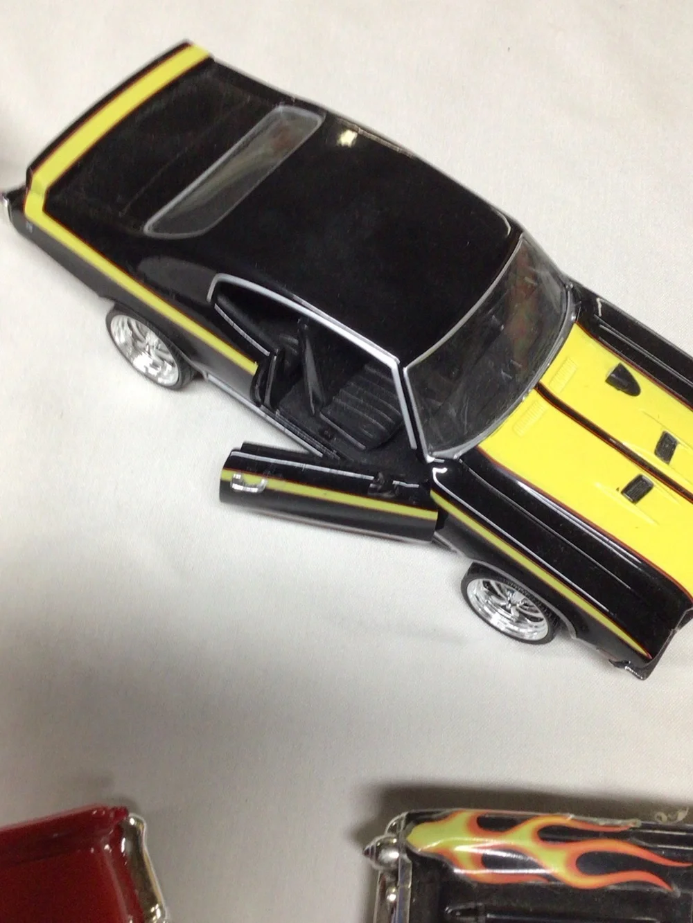 Die-Cast Black and Yellow Muscle Car Toy - Kids Vehicles